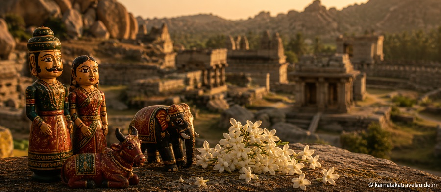 Hampi-Hospet-Koppal GI heritage — Kinhal toys, Lambani embroidery and Hadagali jasmine