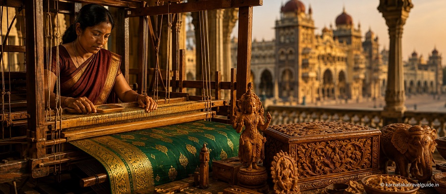 Mysore GI-tagged crafts — silk weaving, sandalwood, traditional painting and royal heritage