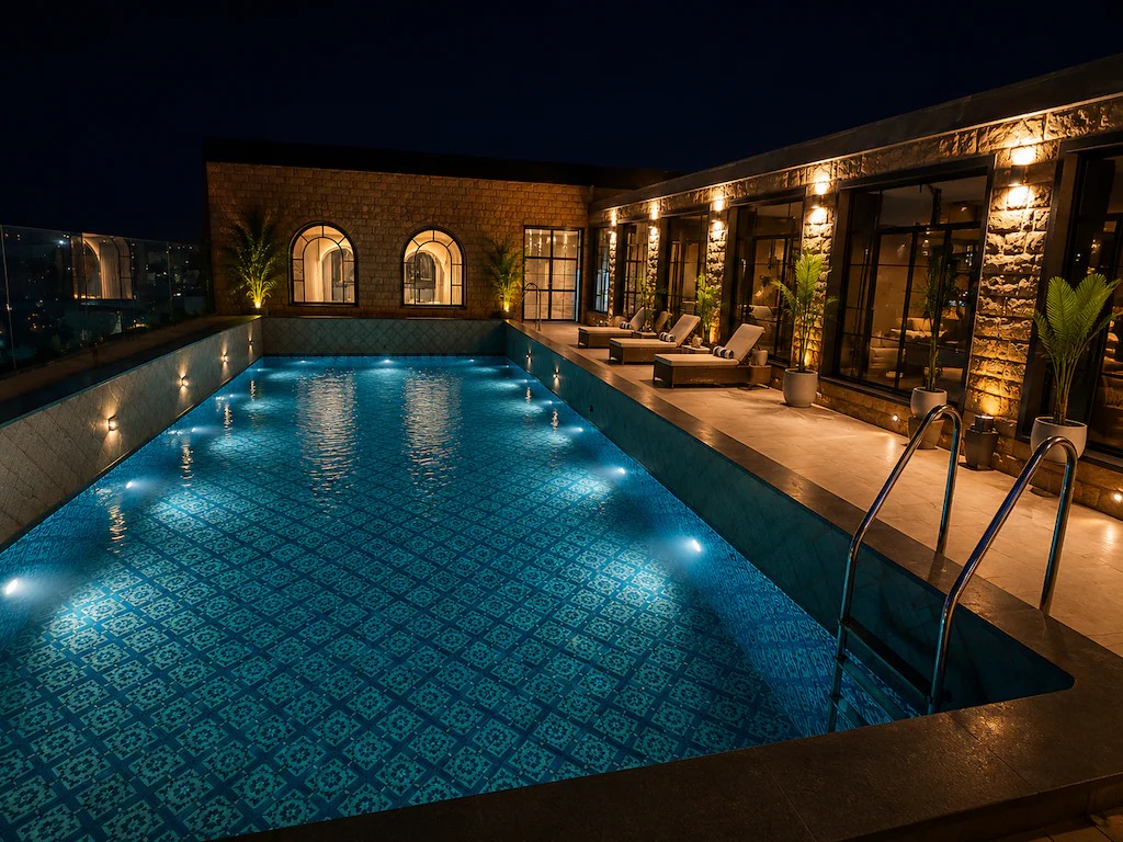 Swimming pool at Ni Central Park, Mysuru