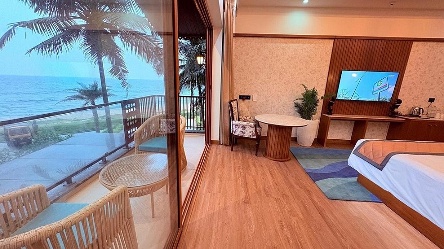 Sea view from a suite at Scylla Luxury Resort & Spa, Udupi