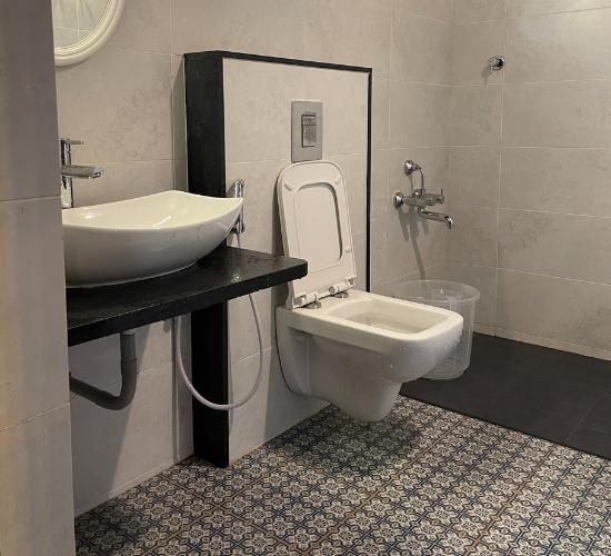 Guest bathroom at Areca County Honnavar