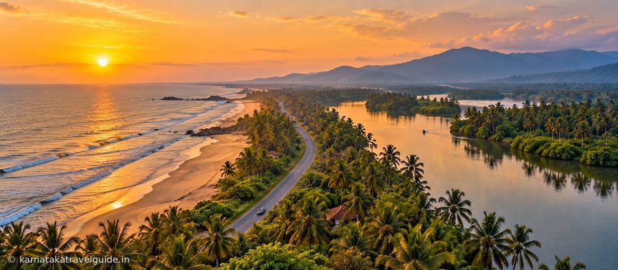 Landscape representing places near Udupi and short trips from Udupi